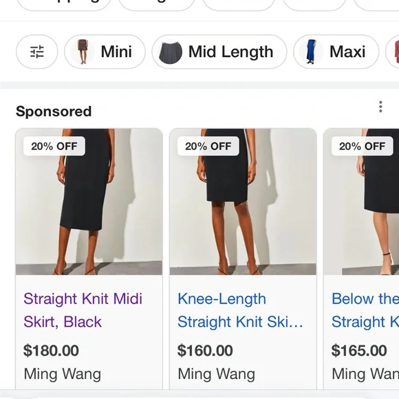 ♦️NWT MING WANG knit midi skirt